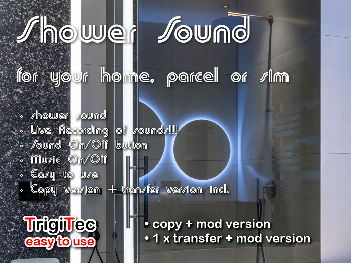 Second Life Marketplace Shower Sound